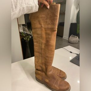 Roots Tan Leather Knee-High Boots